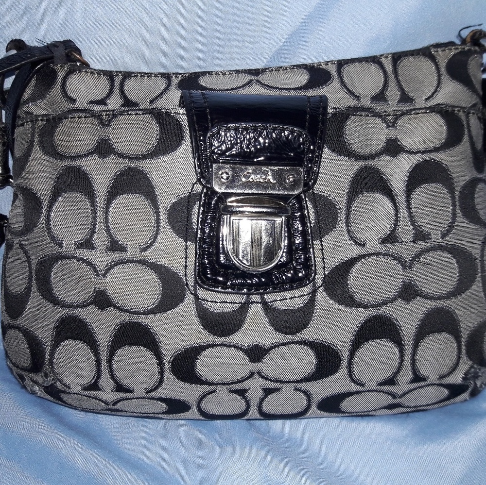 Authentic Coach Poppy Metallic Crossbody Purse